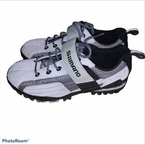 SHIMANO suede gray cycling shoes lace up SZ 7